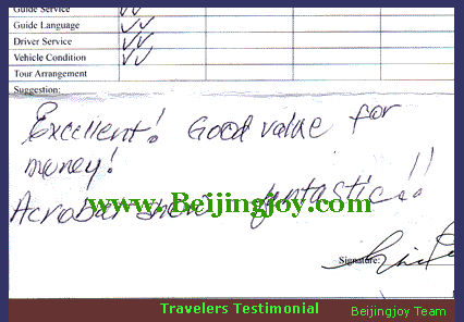 Beijing Tour Testimonial