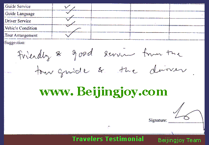 Beijing Tour Testimonial