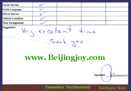 Beijing Tour Testimonial